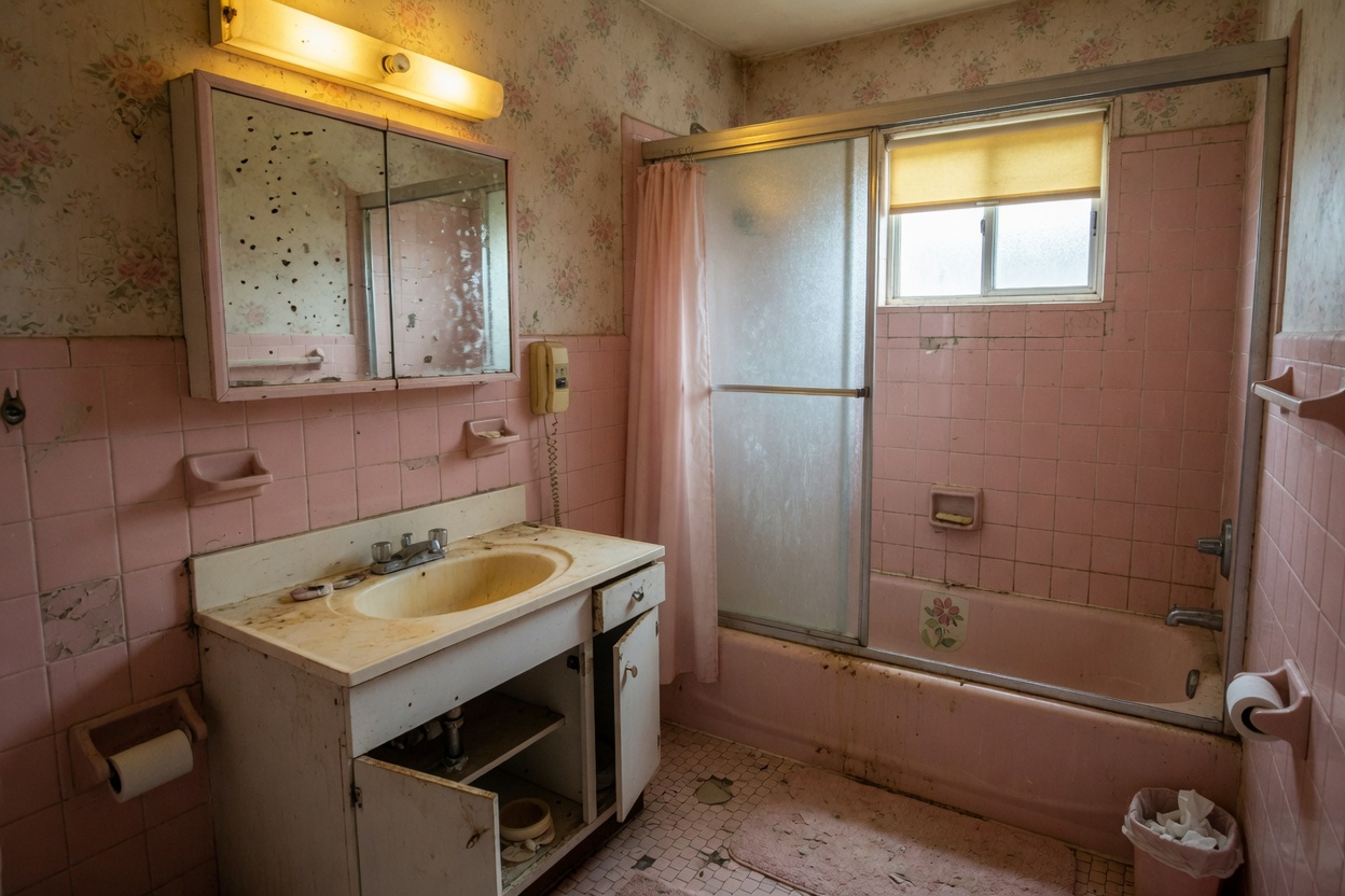 Dated bathroom before renovation