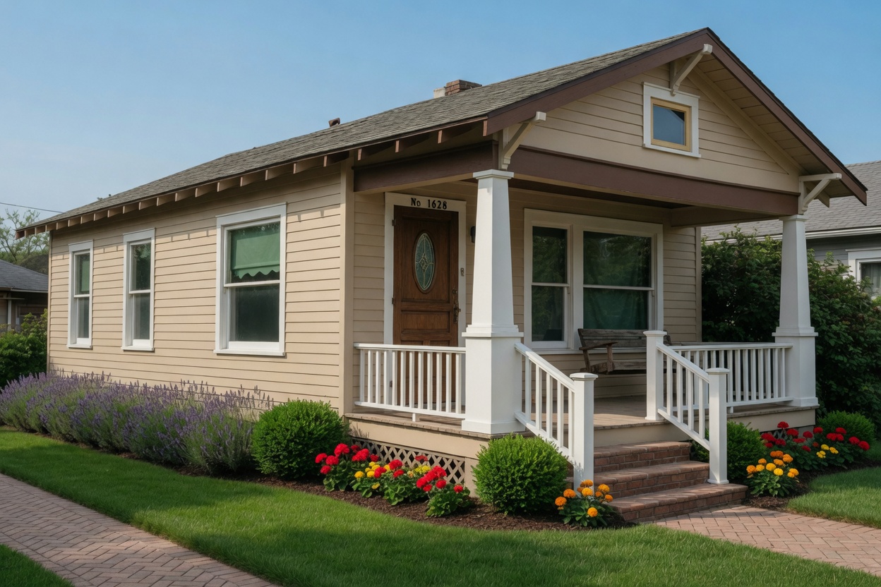 Craftsman bungalow exterior after renovation