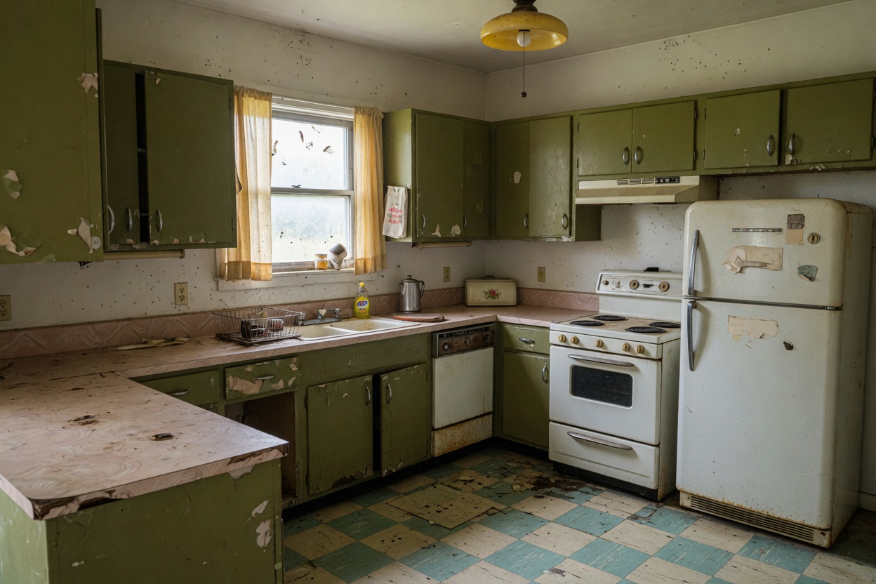 Dated kitchen before renovation